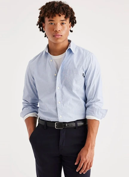 Dockers   LS ULTIMATE SHIRT SLIM END ON END DELFT Erkek Yeşil UK Gömlek - A4253 ürün görseli 1