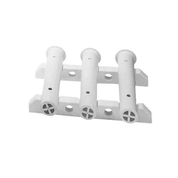 Storage Rack Set for 3 Rods, Bulkhead Mount, White ürün görseli 1
