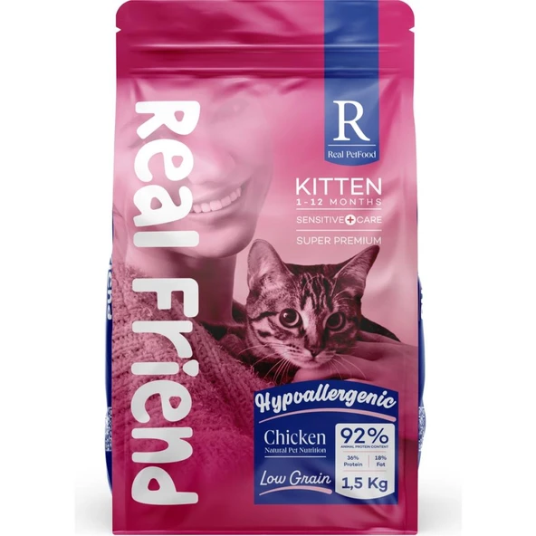 Real Friend Digest Care Hypoallergenic Kitten Chicken 36/18 Kedi Maması 1,5 Kg ürün görseli 1