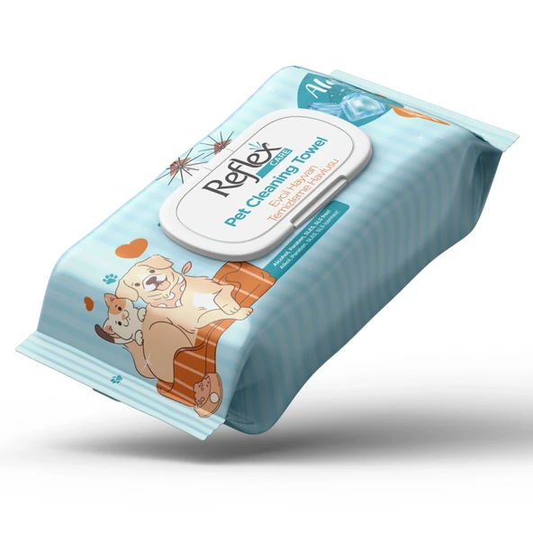 Reflex Care Alaçatı Ice Kokulu Kedi ve Köpekler Temizleme Mendili (50’li) ürün görseli 1