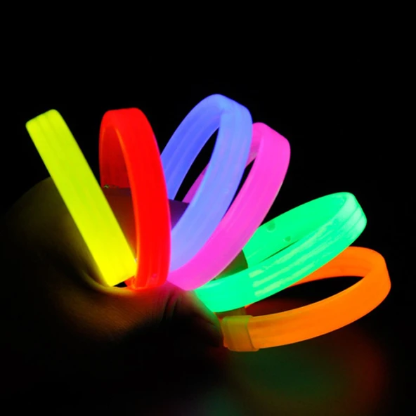 Glow Partisi Fosforlu Ekstra Kalın Bileklik 6 Renk 6’lı Set – Baskı Yapılabilir ürün görseli 1