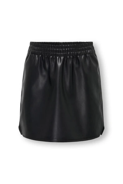 Only   KOGBLAKE FAUX LEA PULL-UP SKIRT PNT Kız Çocuk Siyah Etek - 15304047 ürün görseli 1
