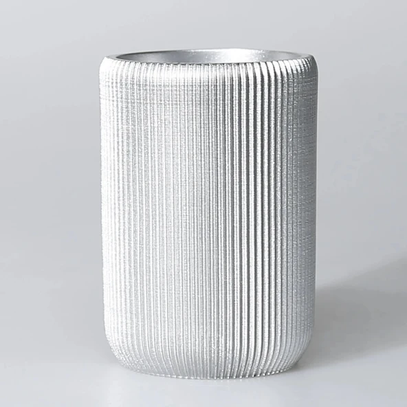 By Selim Lydia Gümüş 5 Parça Polyester Banyo Seti - Resim 6