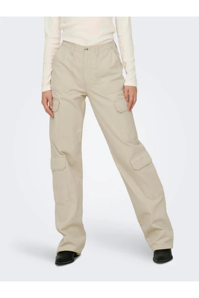 Only   ONLMALFY 4-POCK CARGO PANT PNT Kadın Bej Jean - 15311291 ürün görseli 1