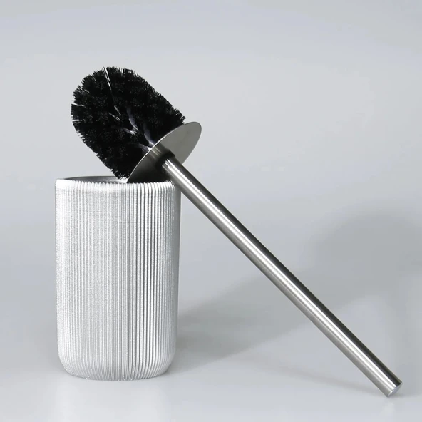 By Selim Lydia Gümüş 5 Parça Polyester Banyo Seti - Resim 4