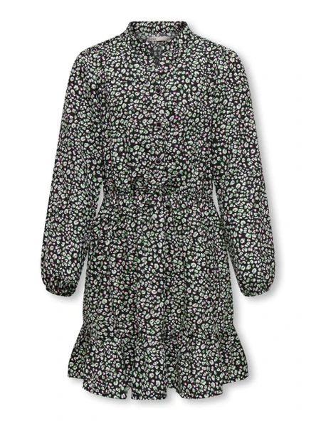 Only   KOGLINO-MONIQUE STRING L/S DRESS PTM Kız Çocuk Siyah Elbise - 15300043 ürün görseli 1