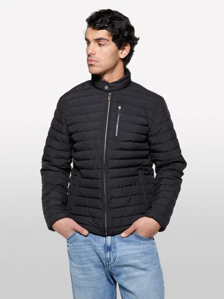 Sisley   Fermuar ve Logo Detaylı Slim Fit Mont Erkek Bej Mont - 325P21V1SN03R ürün görseli 1