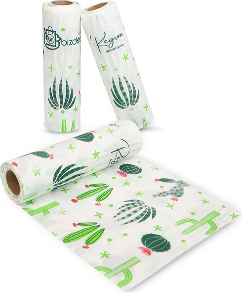 Regron Masa ve Aktivite Piknik Örtüsü Kullan At Sıvı Geçirmez 3 Rulo ( Rulo Içi:10 Adet)  Kaktüs 100X120CM ürün görseli 1