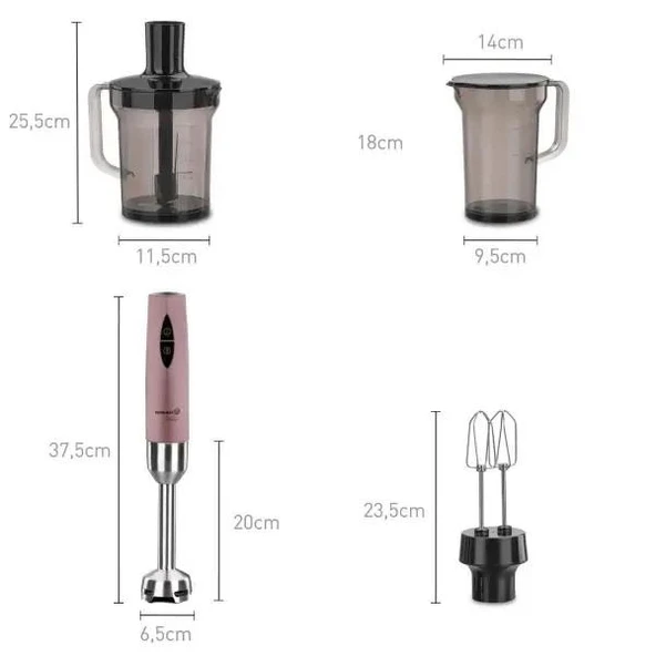 KORKMAZ A445-05 VERTEX MEGA BLENDER SET ROSAGOLD - Resim 2