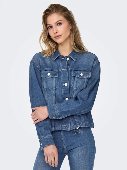Only   ONLMIKA L/S DNM JKT AKM MOCH Kadın Medium Blue Denim Ceket - 15352316 ürün görseli 1