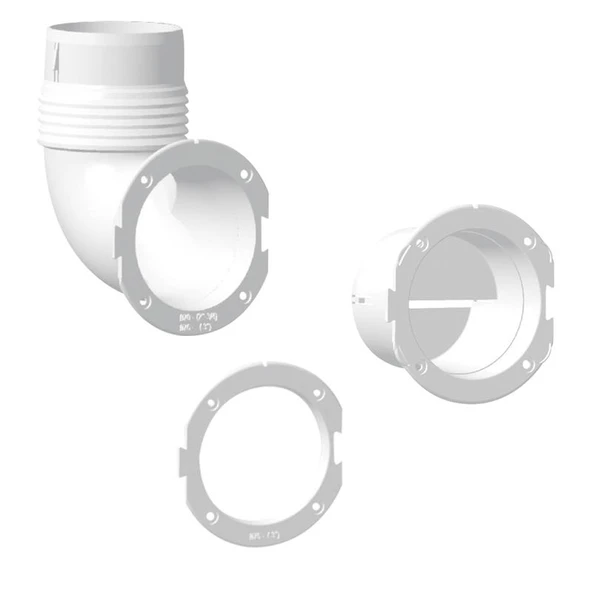 Ventilator Connector, Straight, Ø76mm, White ürün görseli 1