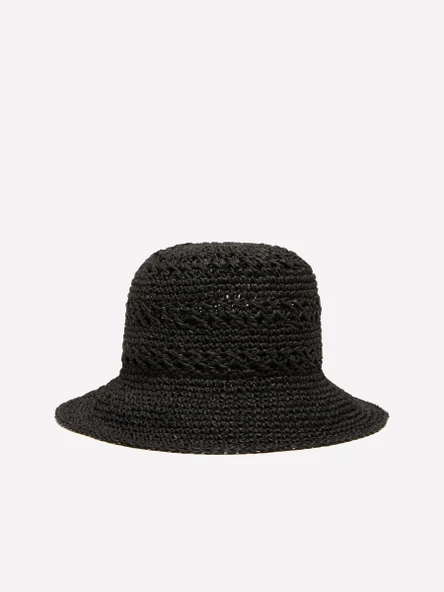 Sisley   Kroşe Efektli Bucket Şapka Kadın Siyah Şapka - 325P6QDEWA014 ürün görseli 1