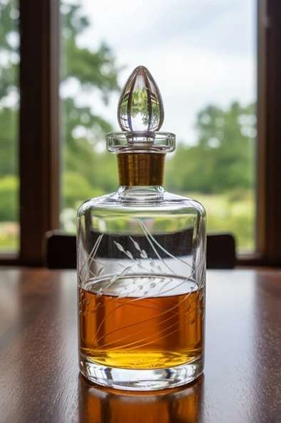 Cam Yaldızlı El İmalatı 1 Litre Su Viski Şişesi Başucu Sürahisi m1 ürün görseli 1