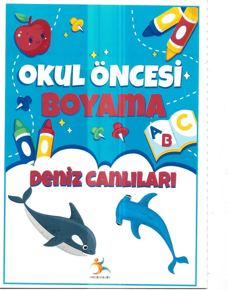 Okul Öncesi Deniz Canlıları Boyama Kitabı, Eğitici Aktivite Seti, 3-6 Yaş Arası ürün görseli 1