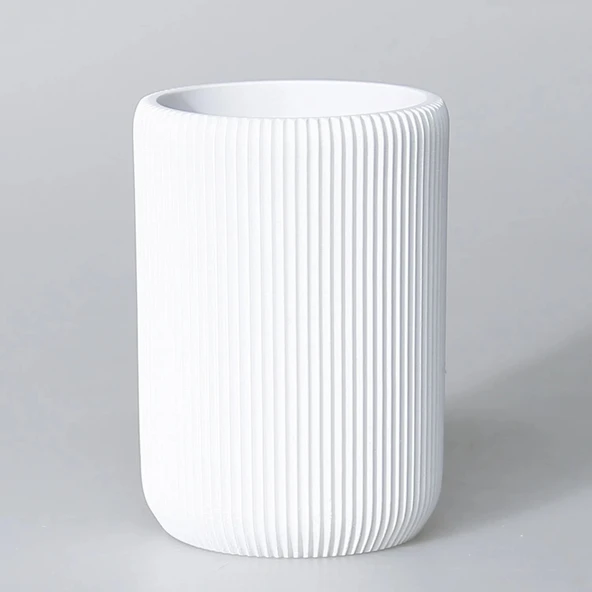 By Selim Lydia Beyaz 5 Parça Polyester Banyo Seti - Resim 6