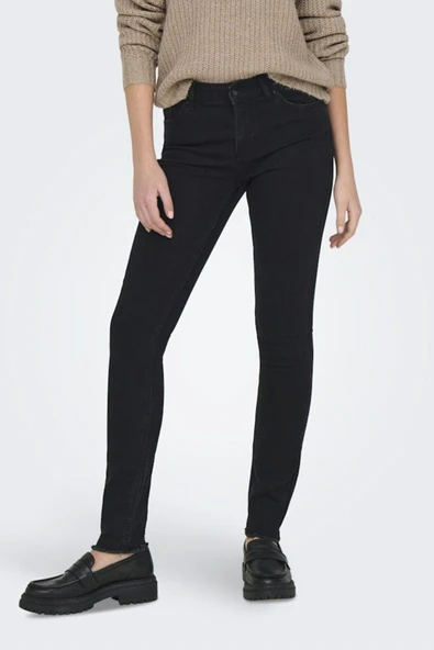 Only   ONLHUSH MID SKIN ANK RW DNM AKM188 NOOS Kadın Siyah Denim Pantolon - 15336727 ürün görseli 1