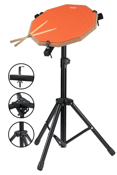 Midex DD-1012-PAK Bateri Davul Çalışma Pedi Seti 12 İnç Drum Practice Pad ürün görseli 1