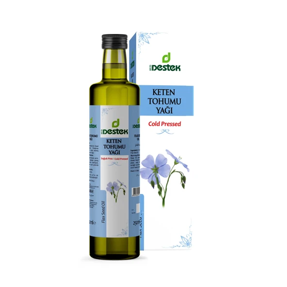 Destek Keten Tohumu Yağı 250 ml (Soğuk Sıkım) - Bitkisel Omega-3 Kaynağı ürün görseli 1