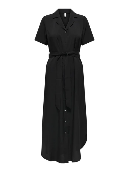 Only   ONLNOVA LIFE ELITE IZI SHIRT DRESS SOLID Kadın Siyah Elbise - 15331928 ürün görseli 1