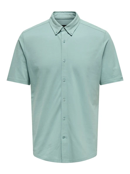 Only & Sons   ONSTARP SLIM PIQUE BTN DOWN SS SHIRT Erkek Mavi KK Gömlek - 22026106 ürün görseli 1