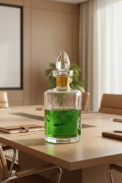 Cam Yaldızlı El İmalatı 1 Litre Su Viski Şişesi Başucu Sürahisi m13 ürün görseli 1