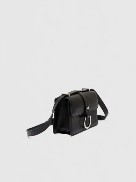 Sisley   Metal Halkalı Küçük Boy Çapraz Çanta Kadın Siyah Çanta - 324P6HEDWY03W ürün görseli 1