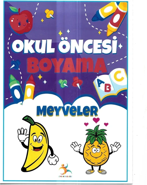 Okul Öncesi Meyveler Boyama Kitabı, Eğitici Aktivite Seti, 3-6 Yaş Arası ürün görseli 1