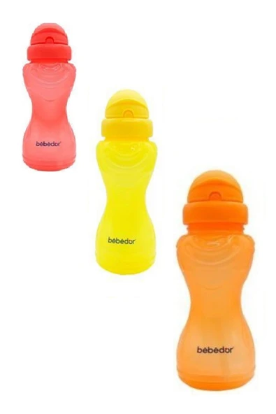 Bebedor Sportif Pipetli Bardak Neon Seri 330 Ml 3'lü Set TuruncuPembeSarı ürün görseli 1