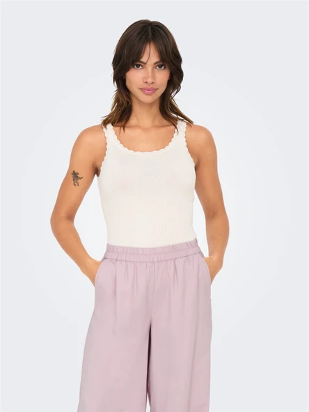 Only   ONLGEMMA SL U-NECK KNT NOOS Kadın Beyaz Kazak - 15314659 ürün görseli 1