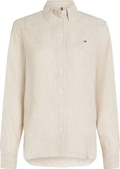 Tommy Hilfiger   ESS LINEN RELAXED SHIRT Kadın Beyaz Gömlek - WW0WW44679 ürün görseli 1