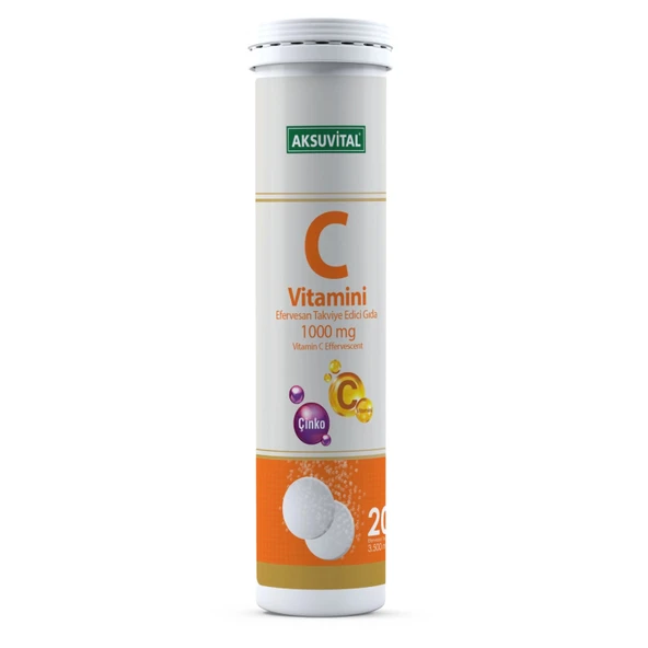 Aksu Vital C Vitamini Efervesan 20 Tablet - Suda Eriyen Form ürün görseli 1
