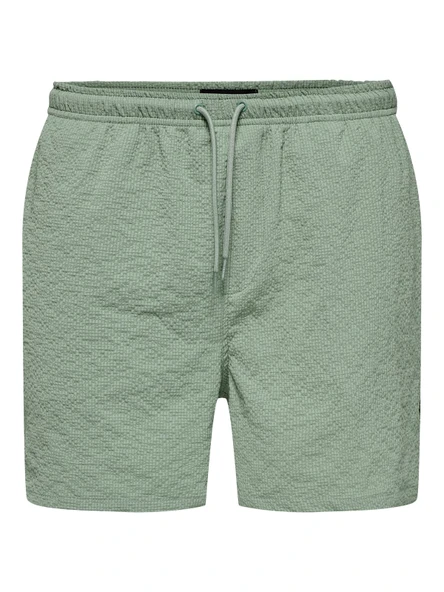 Only & Sons   ONSTED LIFE SOLID SEERSUCKER SWIM NOOS Erkek Iceberg Green Deniz Şortu - 22028813 ürün görseli 1