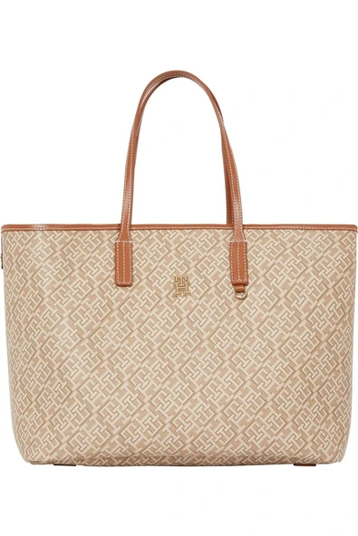 Tommy Hilfiger   TH MONOPLAY LEATHER TOTE Kadın Yeşil Çanta - AW0AW17416 ürün görseli 1
