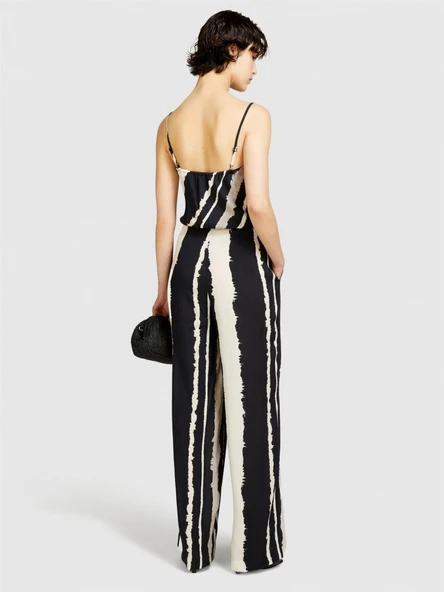 Sisley   %100 Viskoz Tamamı Baskılı Asimetrik Yakalı Palazzo Tulum Kadın Turuncu Tulum - 324P4WAXLT00I ürün görseli 1