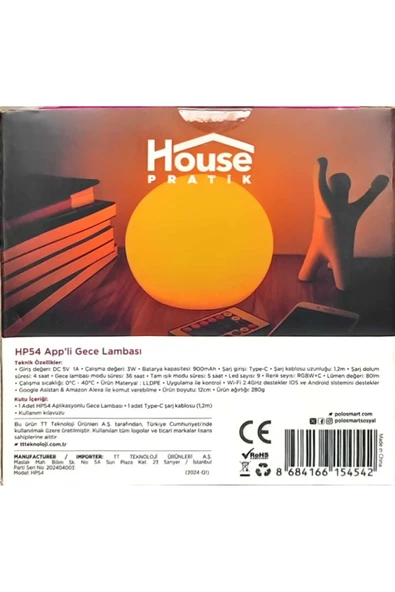 House pratik HP54 APP'Lİ GECE LAMBASI - Resim 4