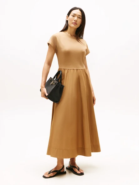 Tommy Hilfiger   MODERN CODY MIDI MIX F&F DRS Kadın Kahverengi Elbise - WW0WW46711 ürün görseli 1
