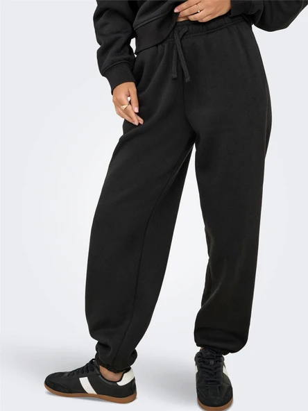 Only   ONLBEST LIFE CUFF PANT SWT NOOS Kadın Black Eşofman Altı - 15357504 ürün görseli 1