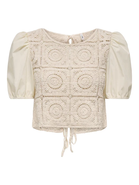 Only   ONLCHARIS S/S MIX TOP JRS Kadın White Bluz - 15346915 ürün görseli 1