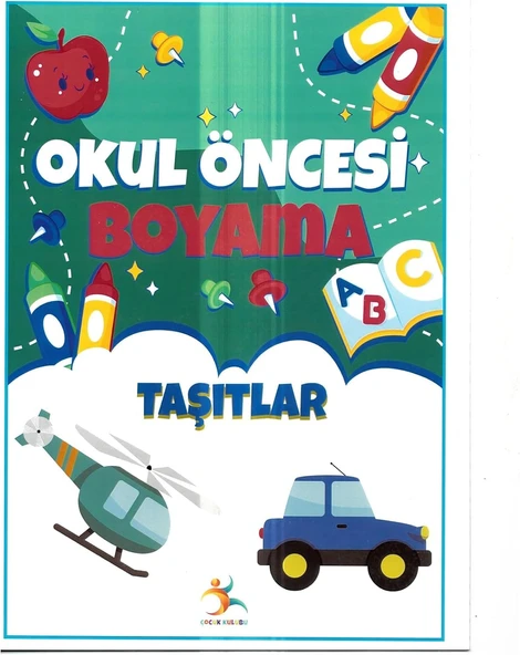 Okul Öncesi Taşıtlar Boyama Kitabı, Eğitici Aktivite Seti, 3-6 Yaş Arası ürün görseli 1