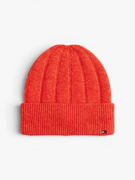 Tommy Hilfiger   TH FLAG FLUFFY BEANIE Kadın Turuncu Bere - AW0AW17779 ürün görseli 1