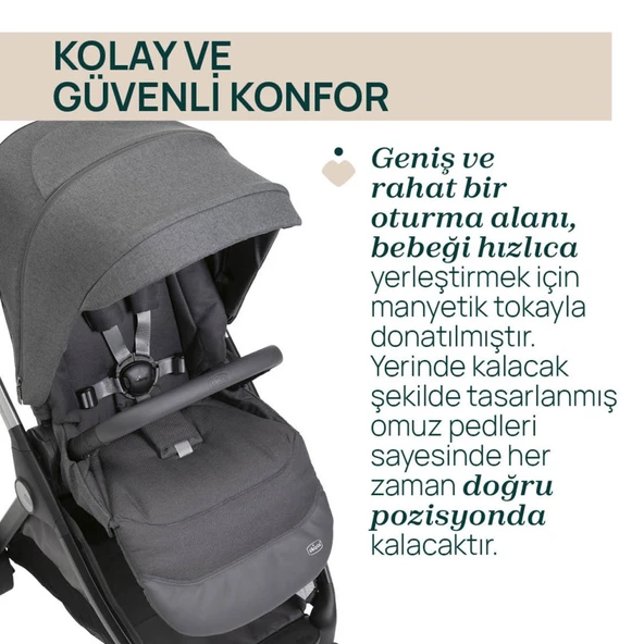 Bellagio Bebek Arabası Black Satin - Resim 5