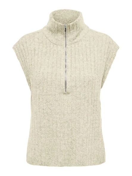 Only   ONLJEANETT LIFE SL RIB HIGHNECK CC KNT Kadın Gray Kazak - 15350359 ürün görseli 1