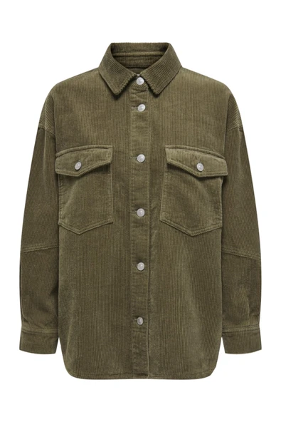 Only   ONLTIGGY L/S CORD SHACKET PNT Kadın Gri Ceket - 15331547 ürün görseli 1