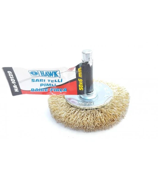 Hawk HA10129 Pimli Sarı Tel Daire Fırça 50x6 mm ürün görseli 1