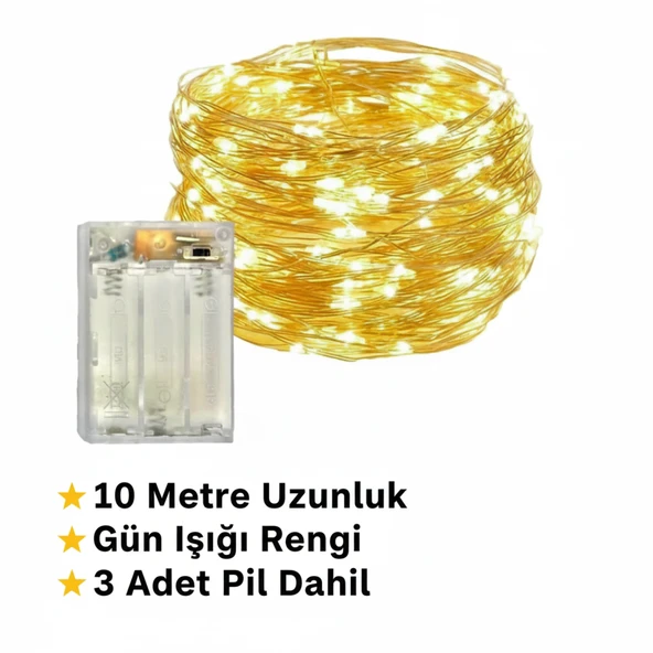 Peri Led Işık 10 Metre Bahçe Balkon Oda Ambiyans Aydınlatma Yılbaşı Ağacı Süsleri Doğum Günü Konsept ürün görseli 1