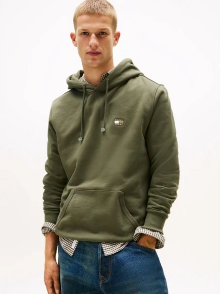 Tommy Hilfiger   TJM REG BADGE HOODIE EXT Erkek Yeşil Kazak - DM0DM20258 ürün görseli 1