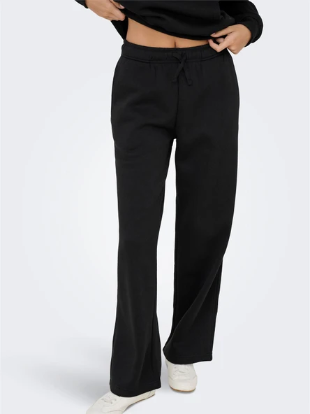 Only   ONLBEST LIFE STRAIGHT PANT SWT NOOS Kadın Black Eşofman Altı - 15338734 ürün görseli 1