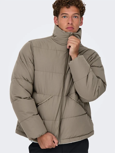 Only & Sons   ONSPACK LIFE PUFFER JACKET OTW Erkek Gri Mont - 22034718 ürün görseli 1