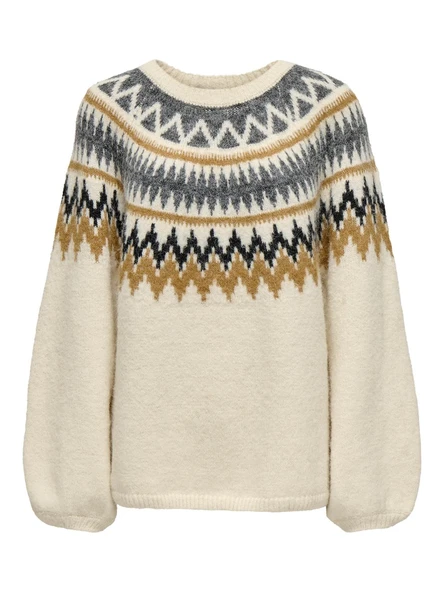 Only   ONLREYKJA LS O-NECK KNT Kadın Beyaz Kazak - 15353221 ürün görseli 1