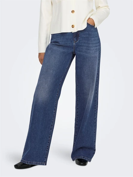 Only   ONLHOPE HW WIDE DNM DNM SIJ BOX Kadın Mavi Denim Pantolon - 15264080 ürün görseli 1